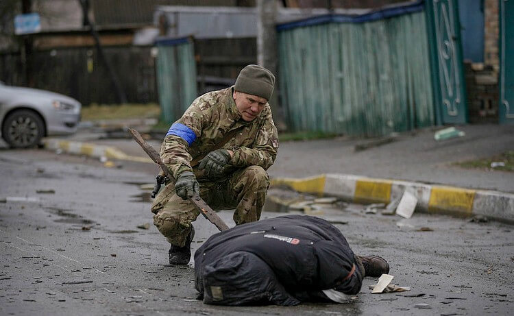 Warcrimes in Russia Ukraine War. Photo by Maria Flores-Jeuregui. Flickr.